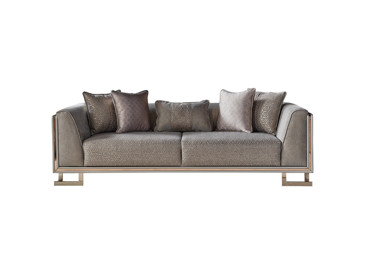 Gokce 4-pieces (2 Sofa & 2 Chair) Livingroom Set in Grey by Furnia at Eve Furniture
