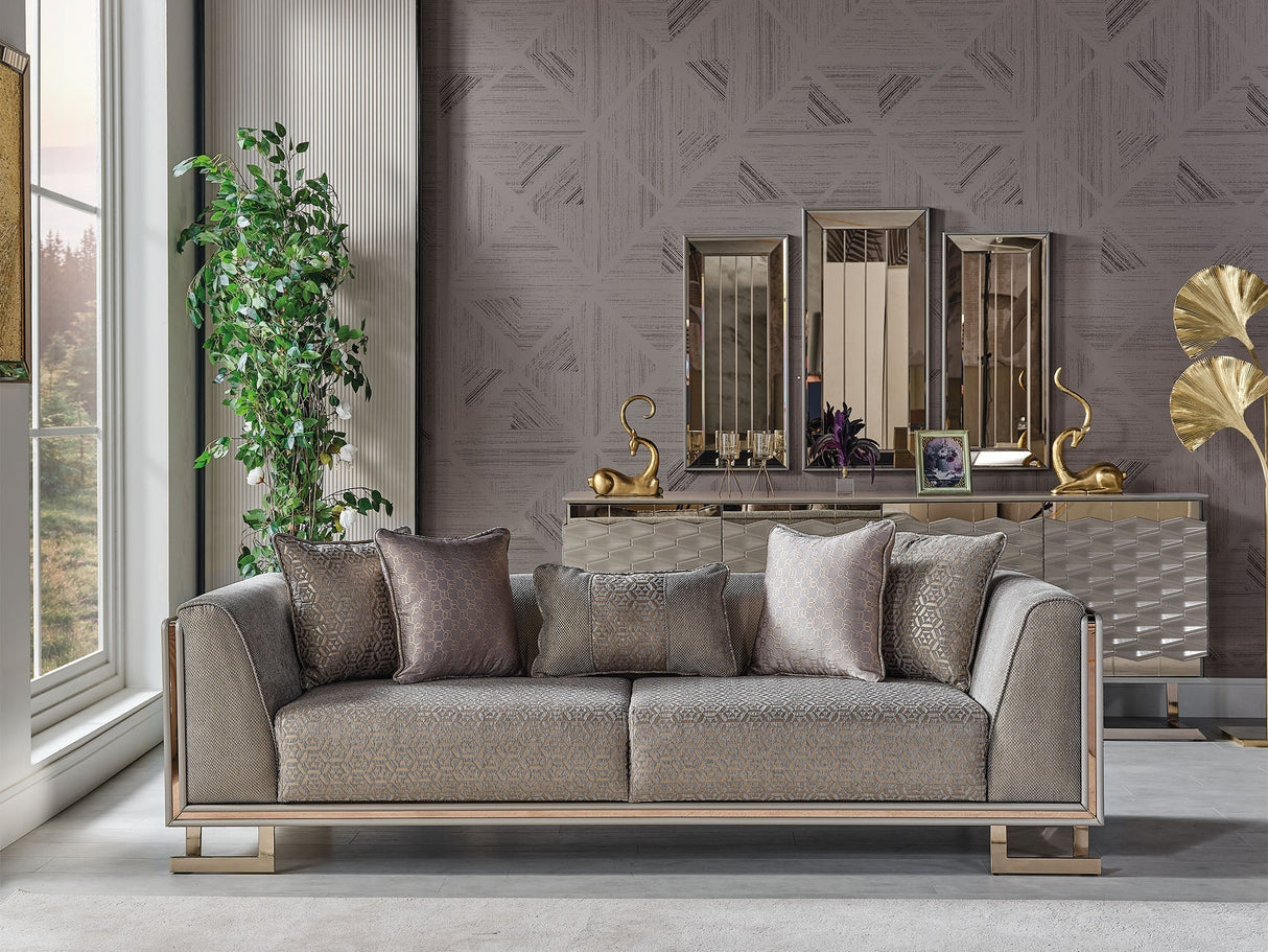 Gokce 4-pieces (2 Sofa & 2 Chair) Livingroom Set in Grey by Furnia at Eve Furniture