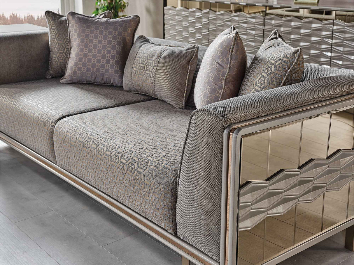 Gokce Grey Stationary Sofa by Furnia at Eve Furniture