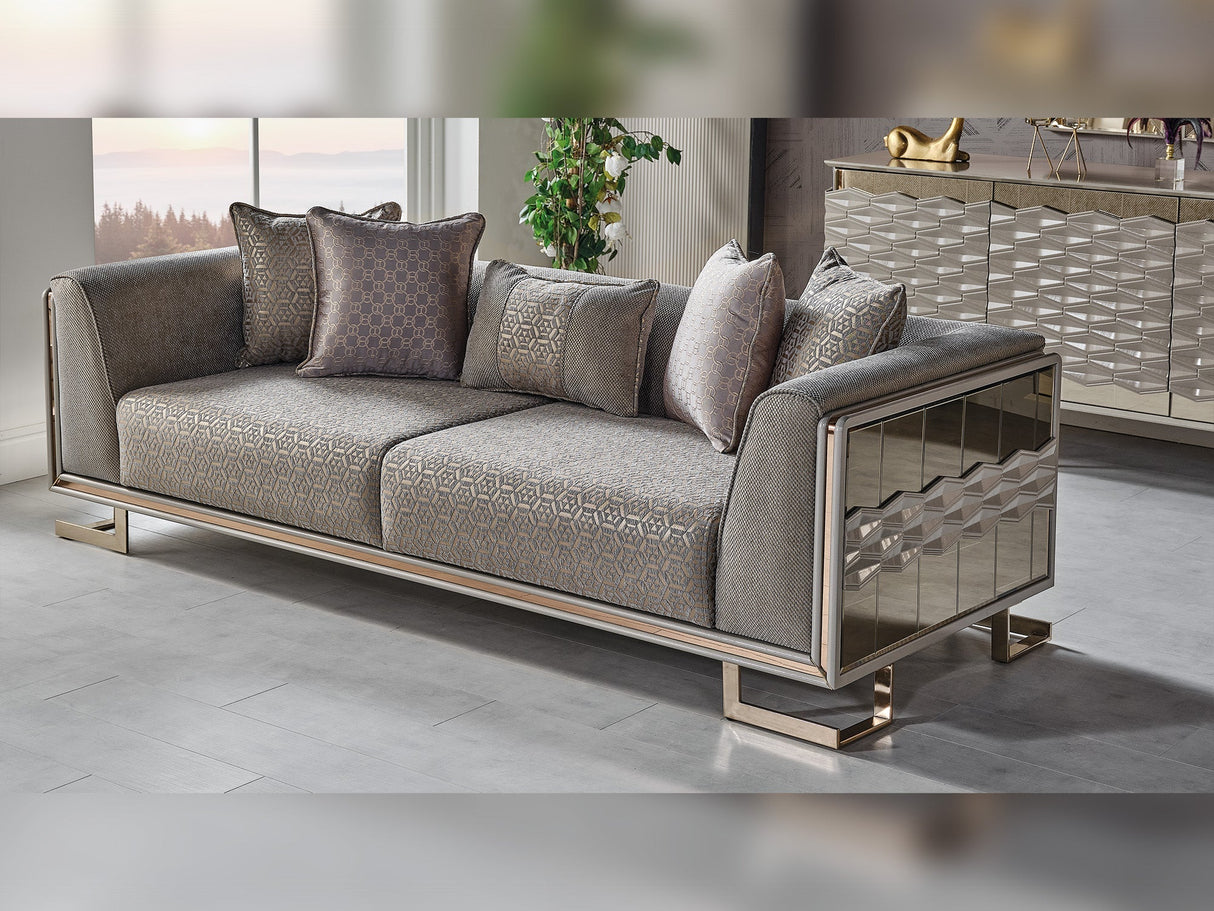 Gokce Grey Stationary Sofa by Furnia at Eve Furniture