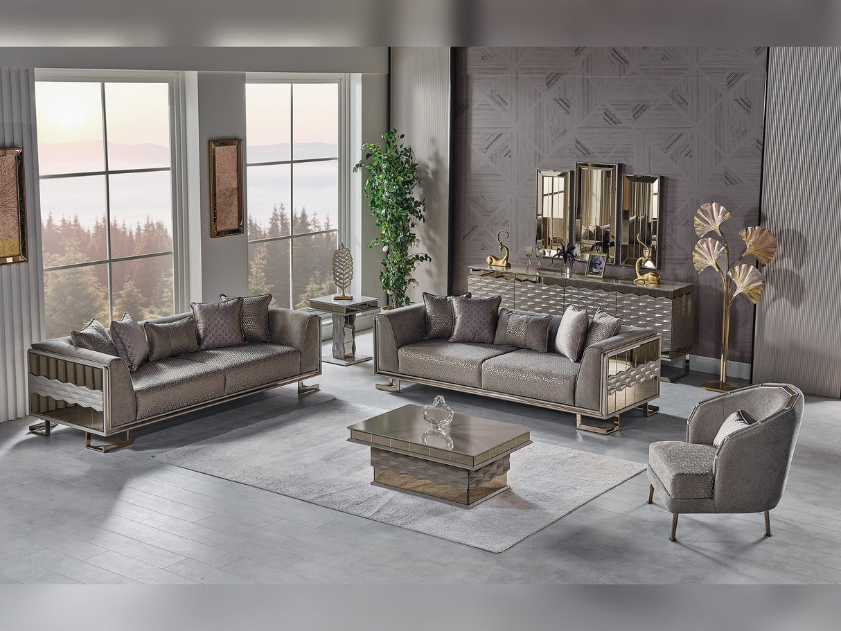 Gokce Grey Stationary Sofa by Furnia at Eve Furniture