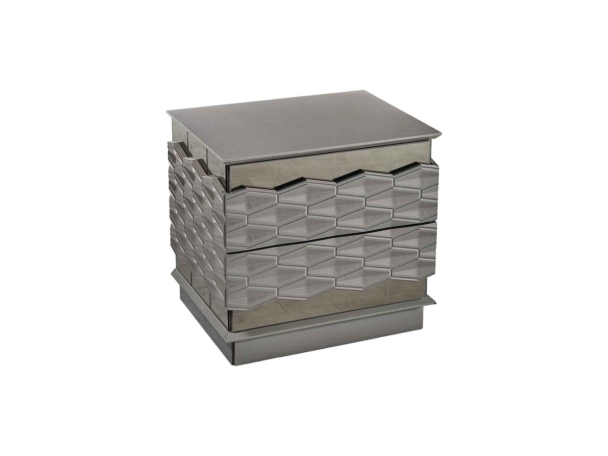 Gokce Nightstand With Back Mirror by Furnia at Eve Furniture