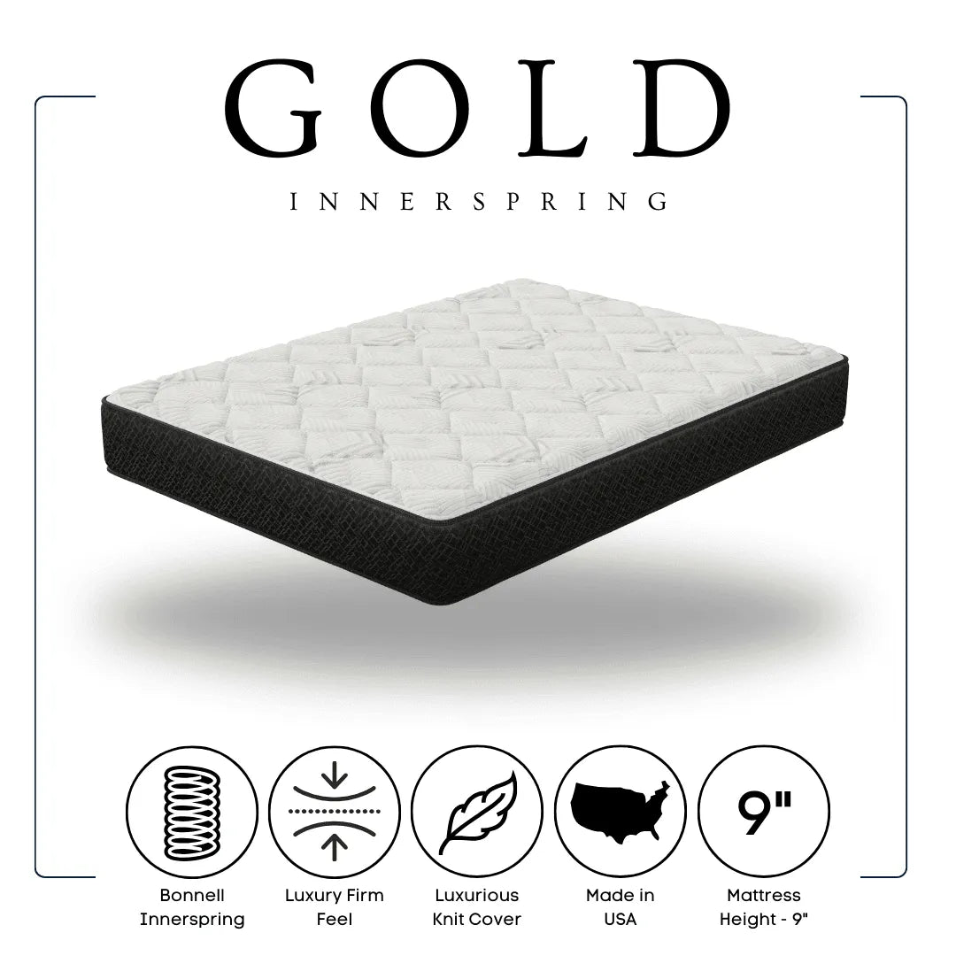Gold 9" Innerspring Queen Mattress by Happy Homes at Eve Furniture