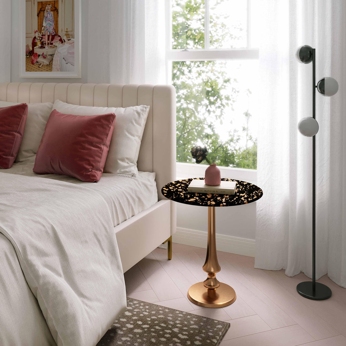 Gold Goathide Side Table by TOV Furniture at Eve Furniture