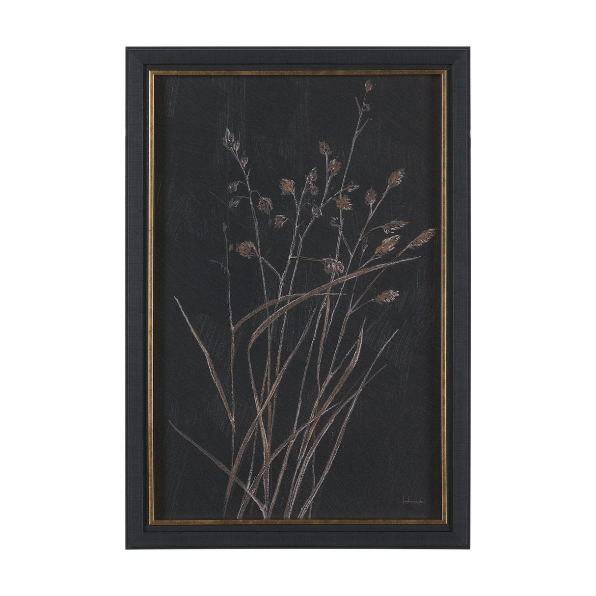 Golden Grasses III by Mercana Studio Hand Embelished Textured Framed Artwork Matted by Mercana at Eve Furniture