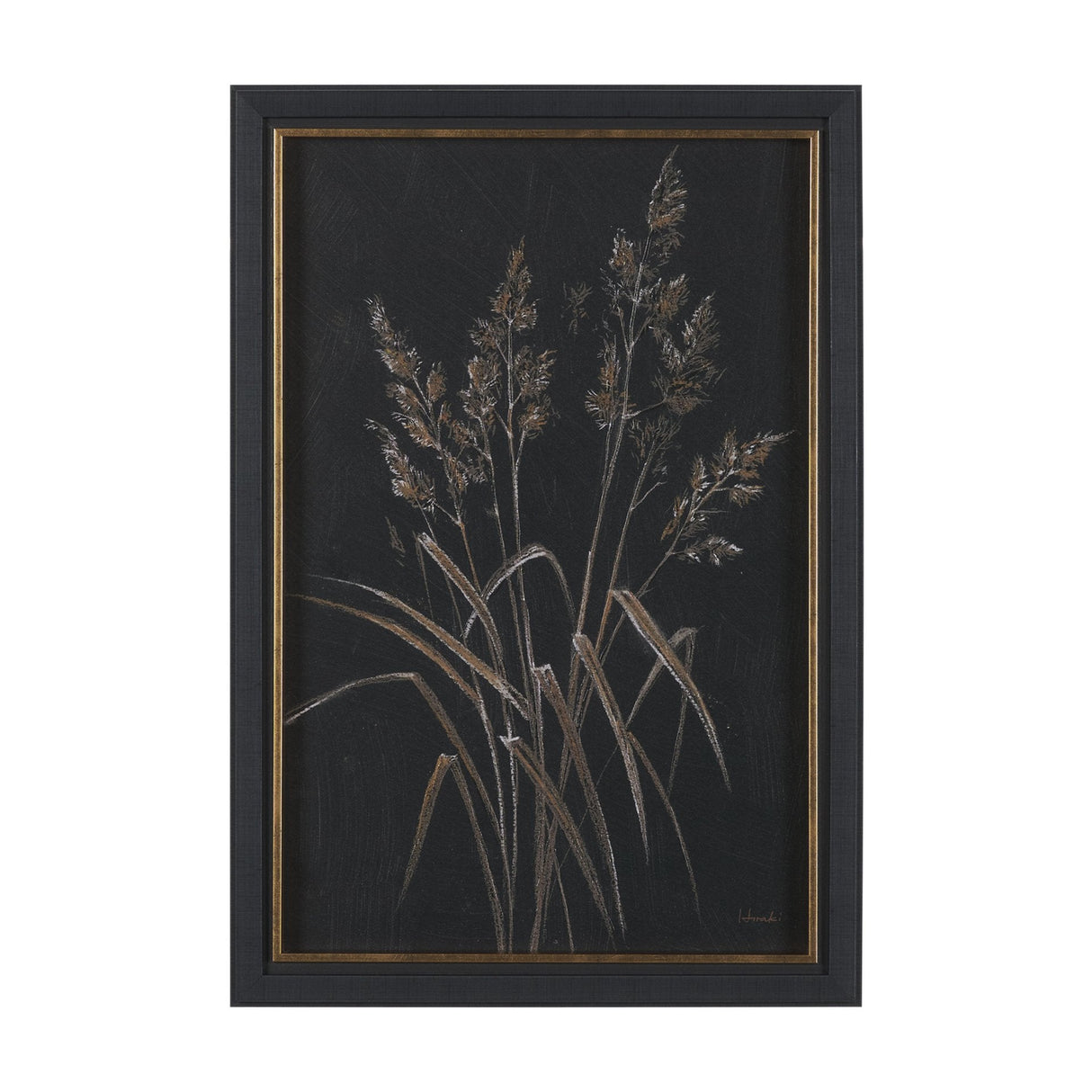 Golden Grasses V by Mercana Studio Hand Embelished Textured Framed Artwork Matted by Mercana at Eve Furniture