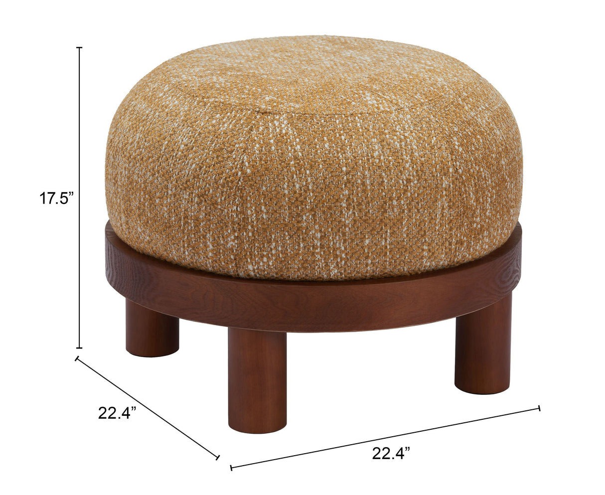 Gome Oat Yellow Ottoman by Zuomod at Eve Furniture