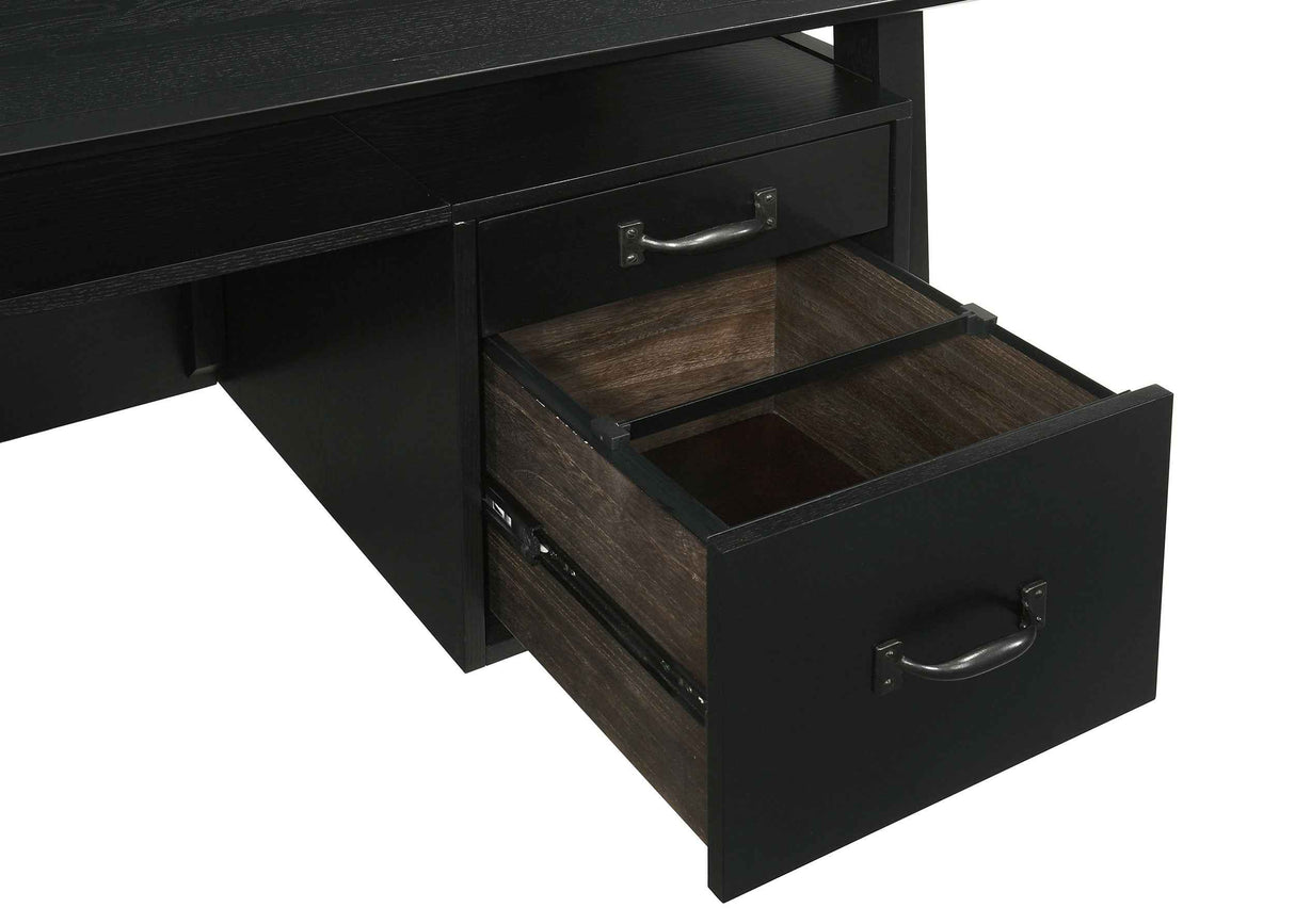 Goodson Black 64-inch 4-Drawer Double Pedestal Computer Desk by Coaster at Eve Furniture