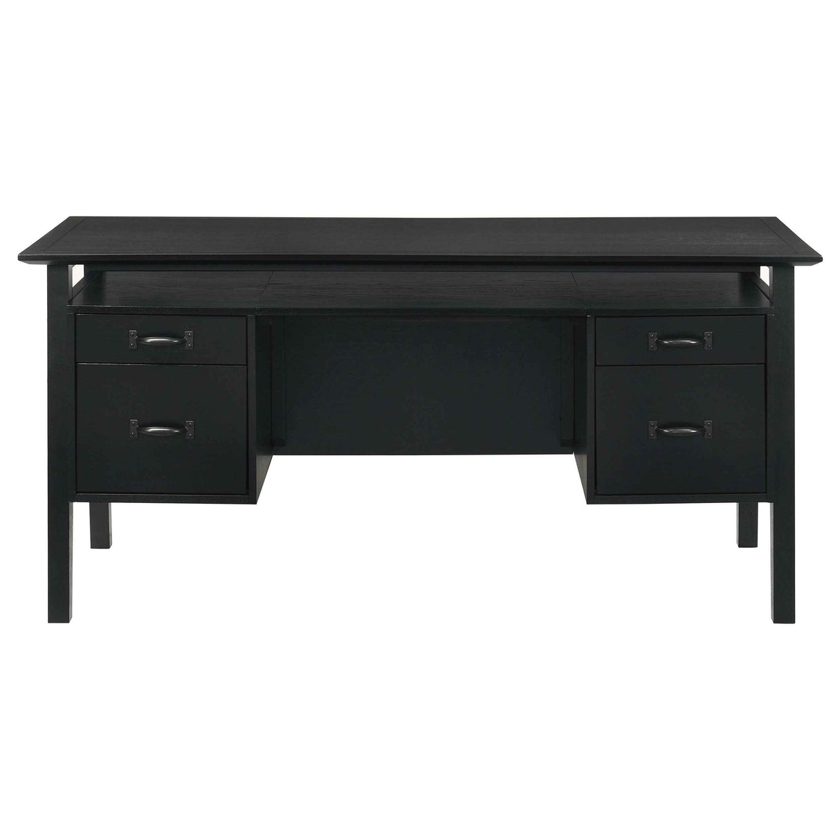 Goodson Black 64-inch 4-Drawer Double Pedestal Computer Desk by Coaster at Eve Furniture