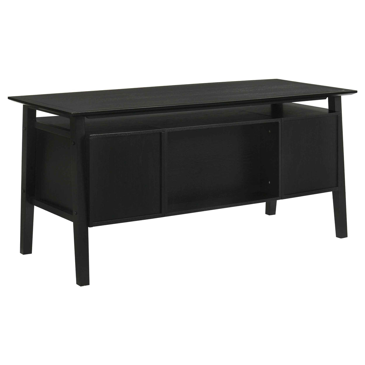 Goodson Black 64-inch 4-Drawer Double Pedestal Computer Desk by Coaster at Eve Furniture