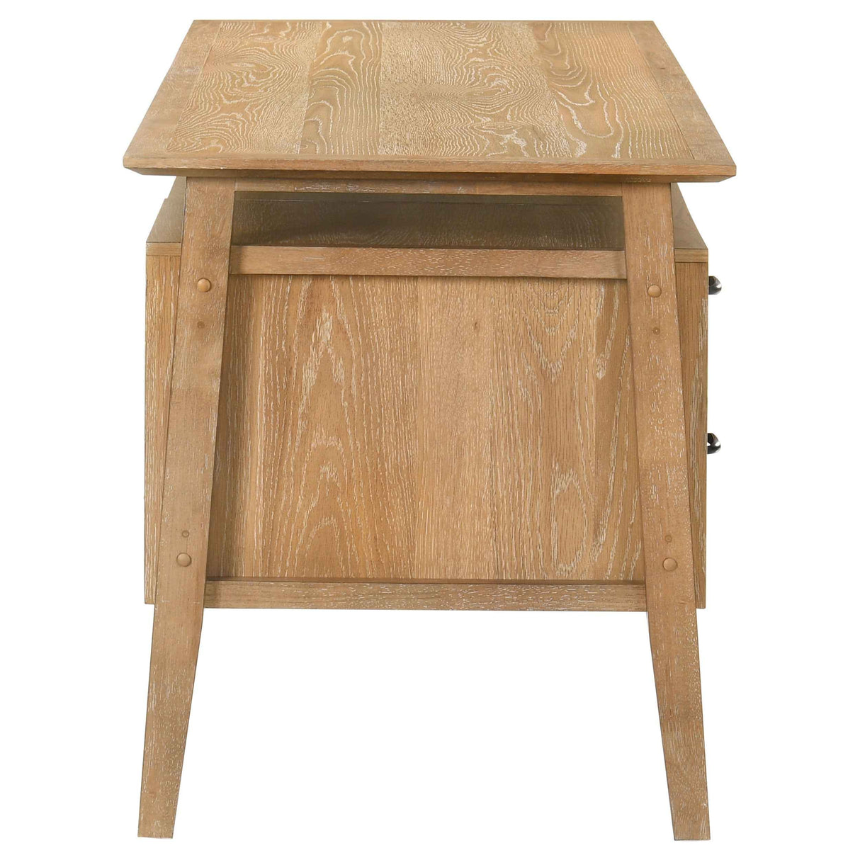 Goodson Distressed Light Brown 64-inch 4-Drawer Double Pedestal Computer Desk by Coaster at Eve Furniture
