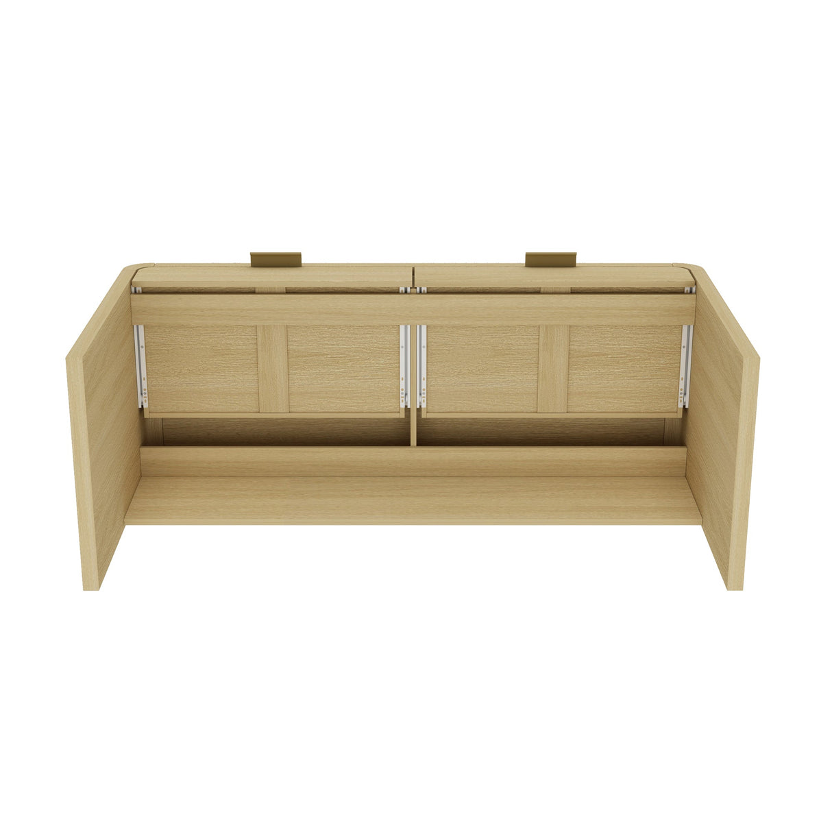 Grace 54" Home Office Desk in Natural Oak and Gold by Manhattan Comfort at Eve Furniture