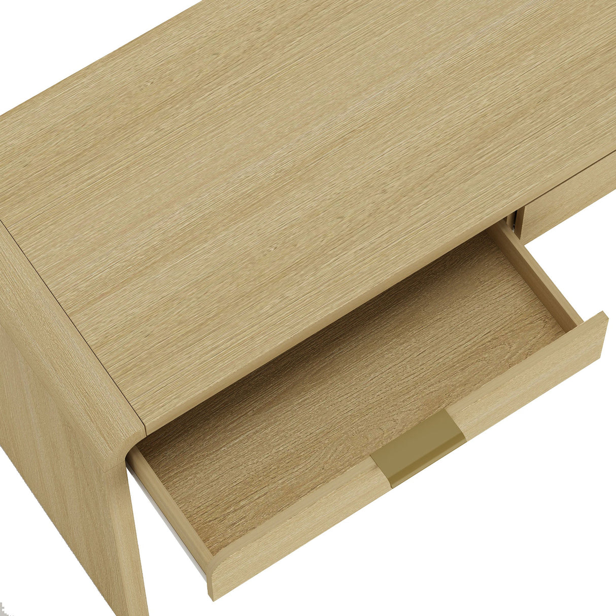 Grace 54" Home Office Desk in Natural Oak and Gold by Manhattan Comfort at Eve Furniture