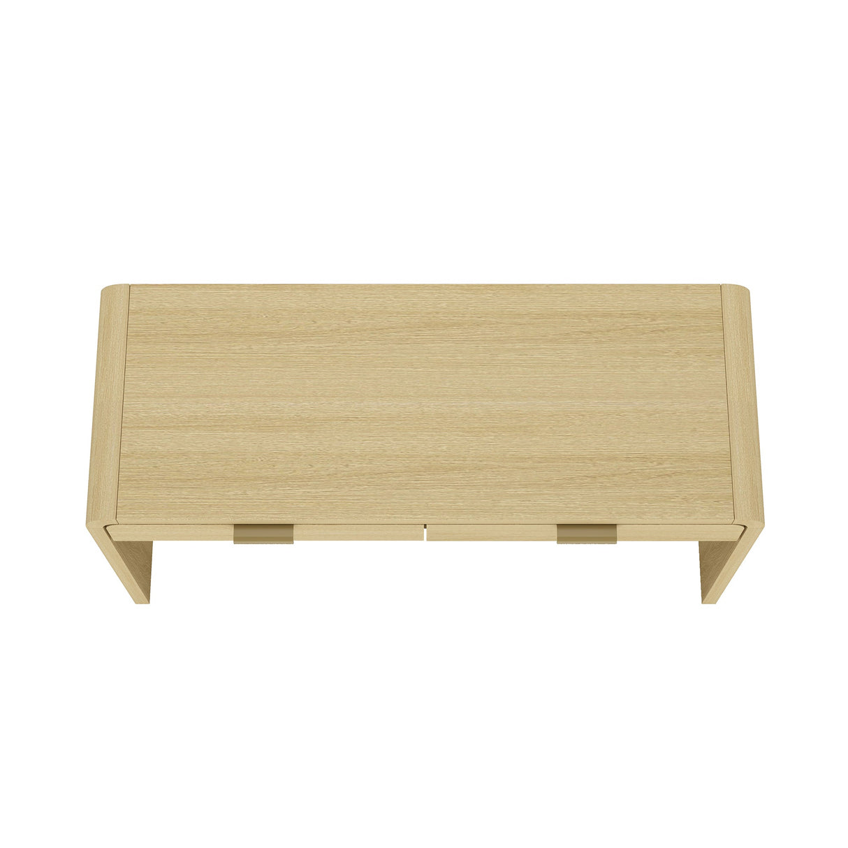 Grace 54" Home Office Desk in Natural Oak and Gold by Manhattan Comfort at Eve Furniture