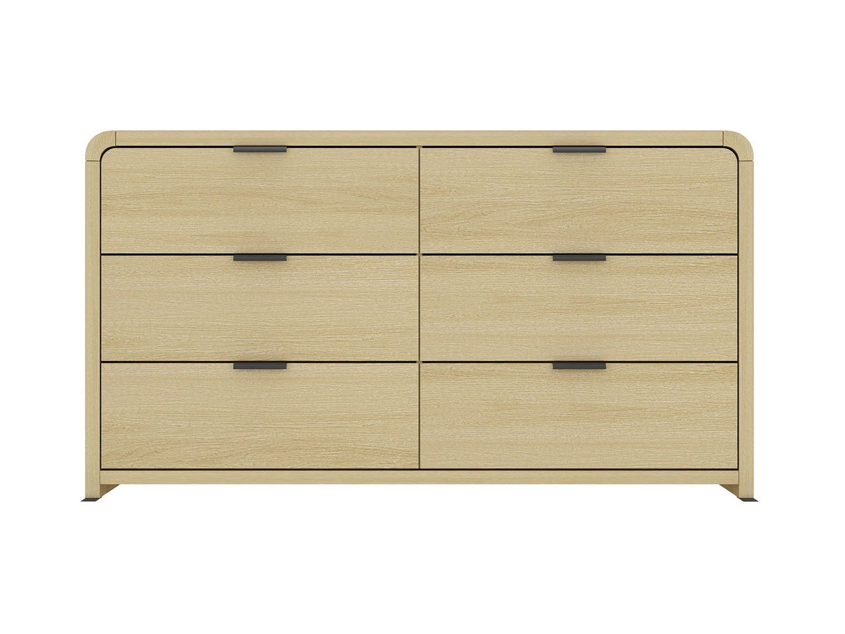 Grace 60" Double Dresser in Natural Oak and Black by Manhattan Comfort at Eve Furniture