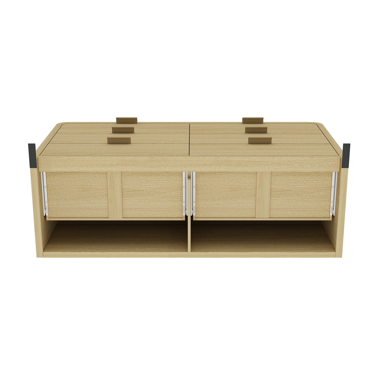 Grace 60" Double Dresser in Natural Oak and Gold by Manhattan Comfort at Eve Furniture