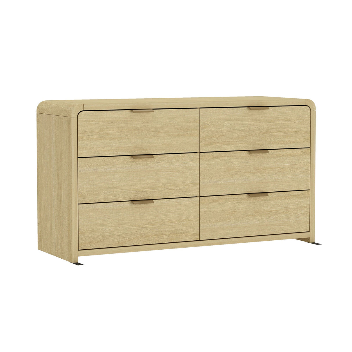 Grace 60" Double Dresser in Natural Oak and Gold by Manhattan Comfort at Eve Furniture