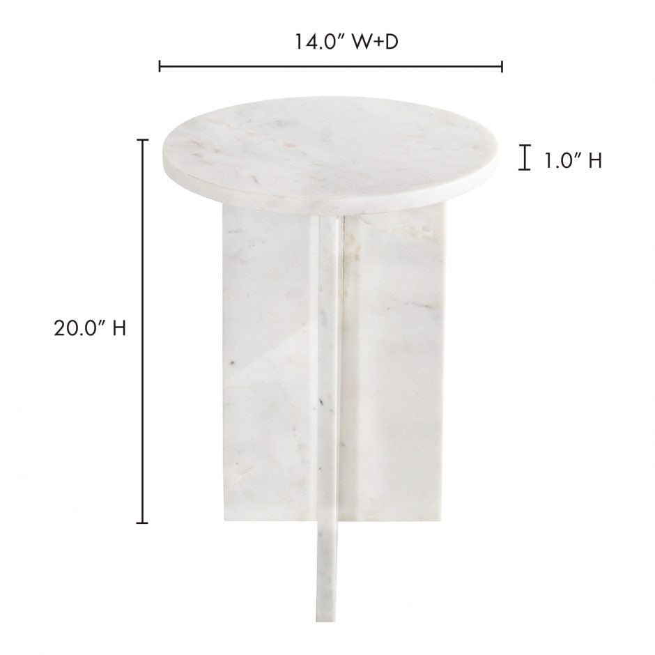 Grace Accent Table White Marble by Moe's Home at Eve Furniture