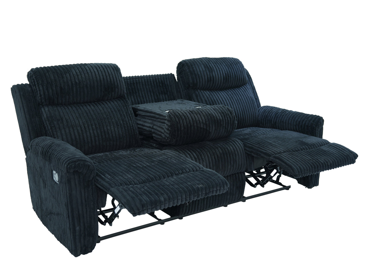 Grace Black Corduroy 3-Piece Reclining Set by New Era Innovations at Eve Furniture