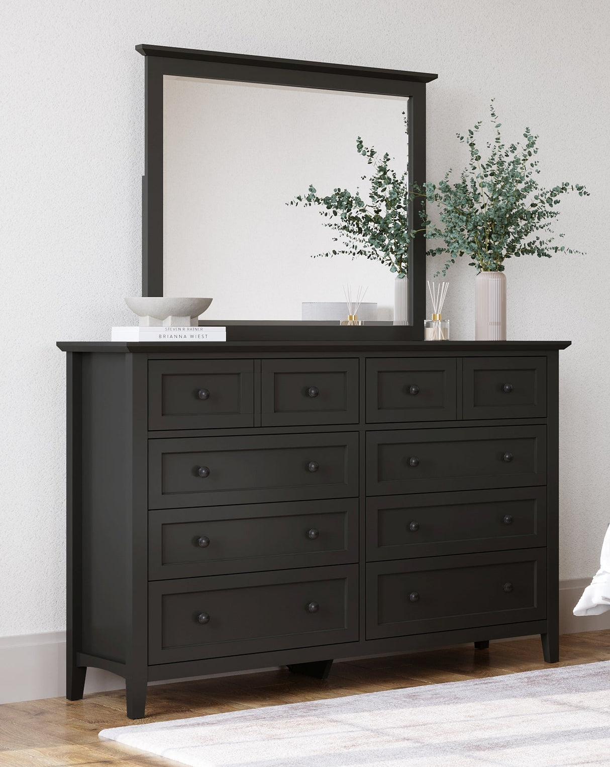 Grace Eight Drawer Dresser in Raven Black by Modus Furniture at Eve Furniture