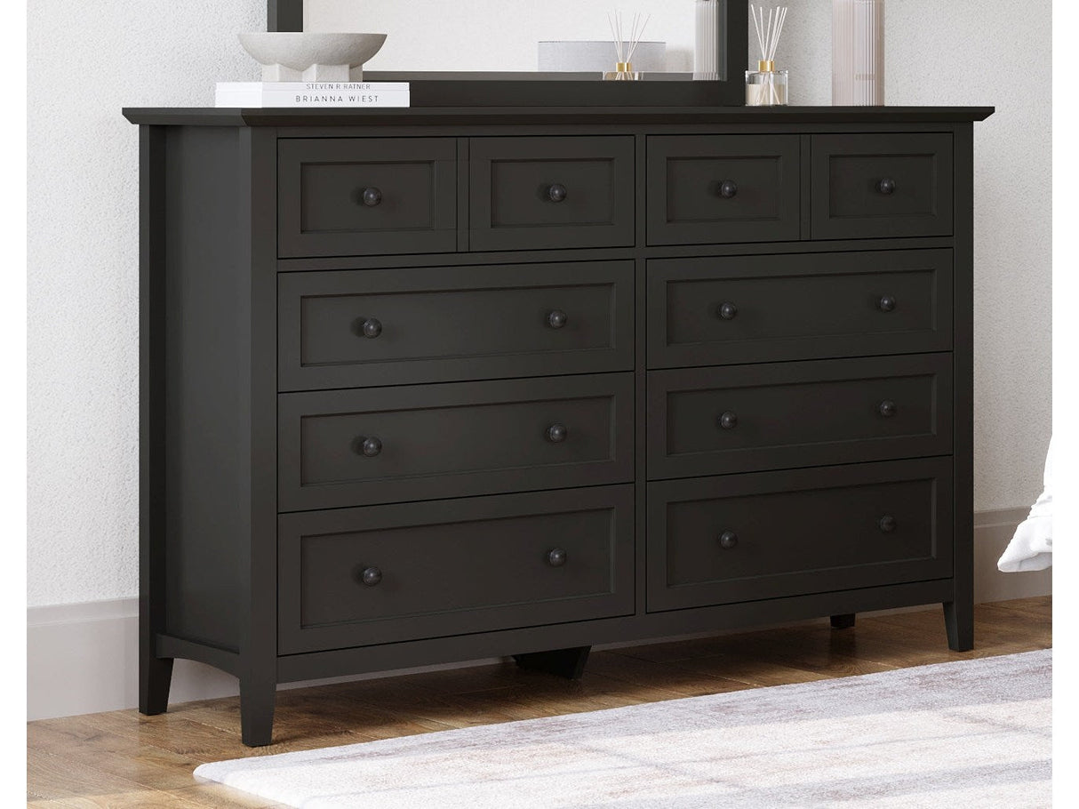 Grace Eight Drawer Dresser in Raven Black by Modus Furniture at Eve Furniture