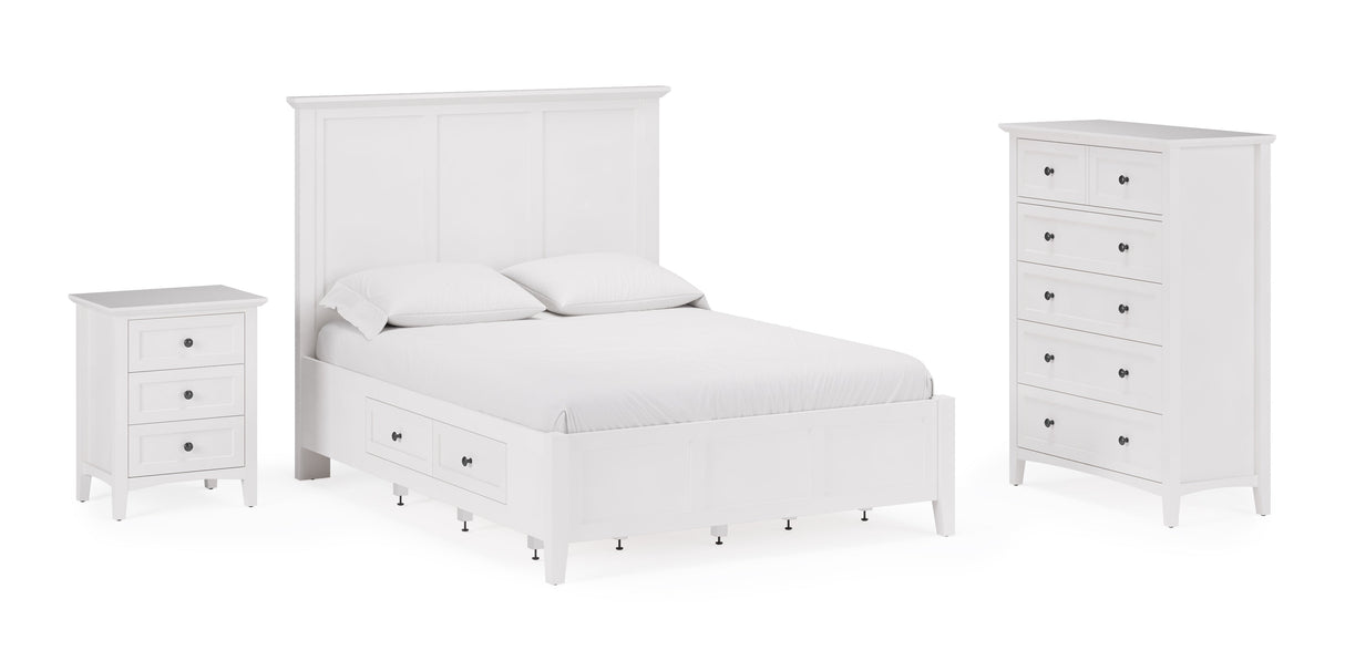 Grace Five Drawer Chest in Snowfall White by Modus Furniture at Eve Furniture
