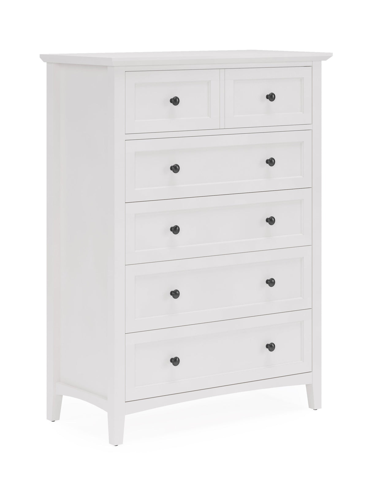 Grace Five Drawer Chest in Snowfall White by Modus Furniture at Eve Furniture
