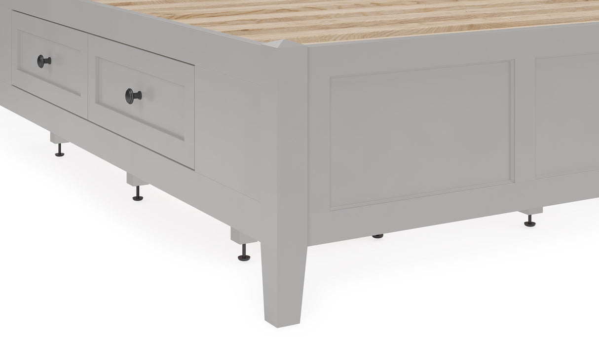 Grace Four Drawer California King Platform Storage Bed in Elephant Gray by Modus Furniture at Eve Furniture