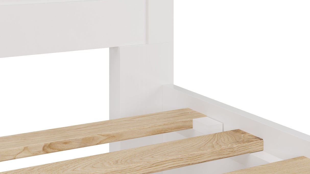 Grace Four Drawer California King Platform Storage Bed in Snowfall White by Modus Furniture at Eve Furniture