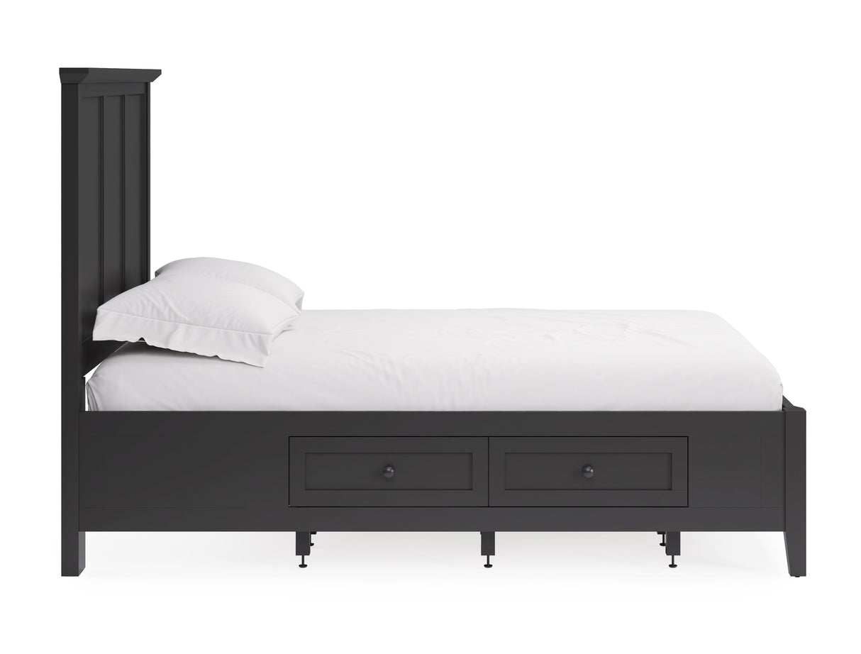 Grace Four Drawer Eastern King Platform Storage Bed in Raven Black by Modus Furniture at Eve Furniture