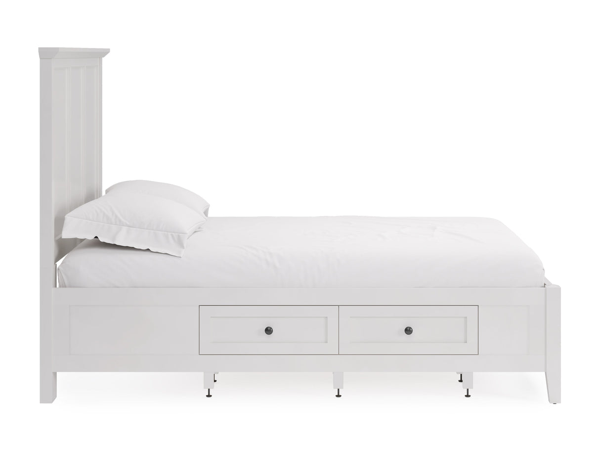Grace Four Drawer Full Platform Storage Bed in Snowfall White by Modus Furniture at Eve Furniture