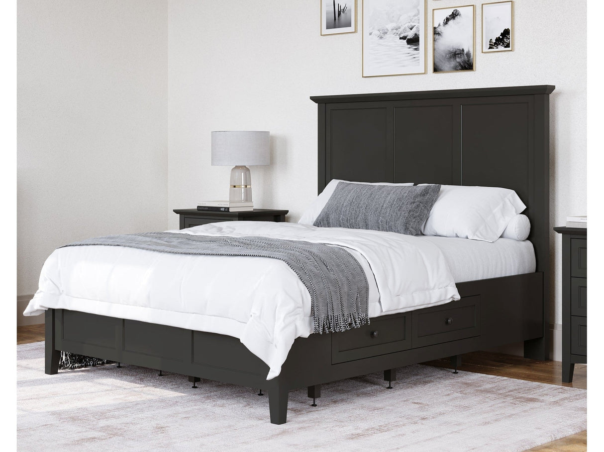 Grace Four Drawer Queen Platform Storage Bed in Raven Black by Modus Furniture at Eve Furniture