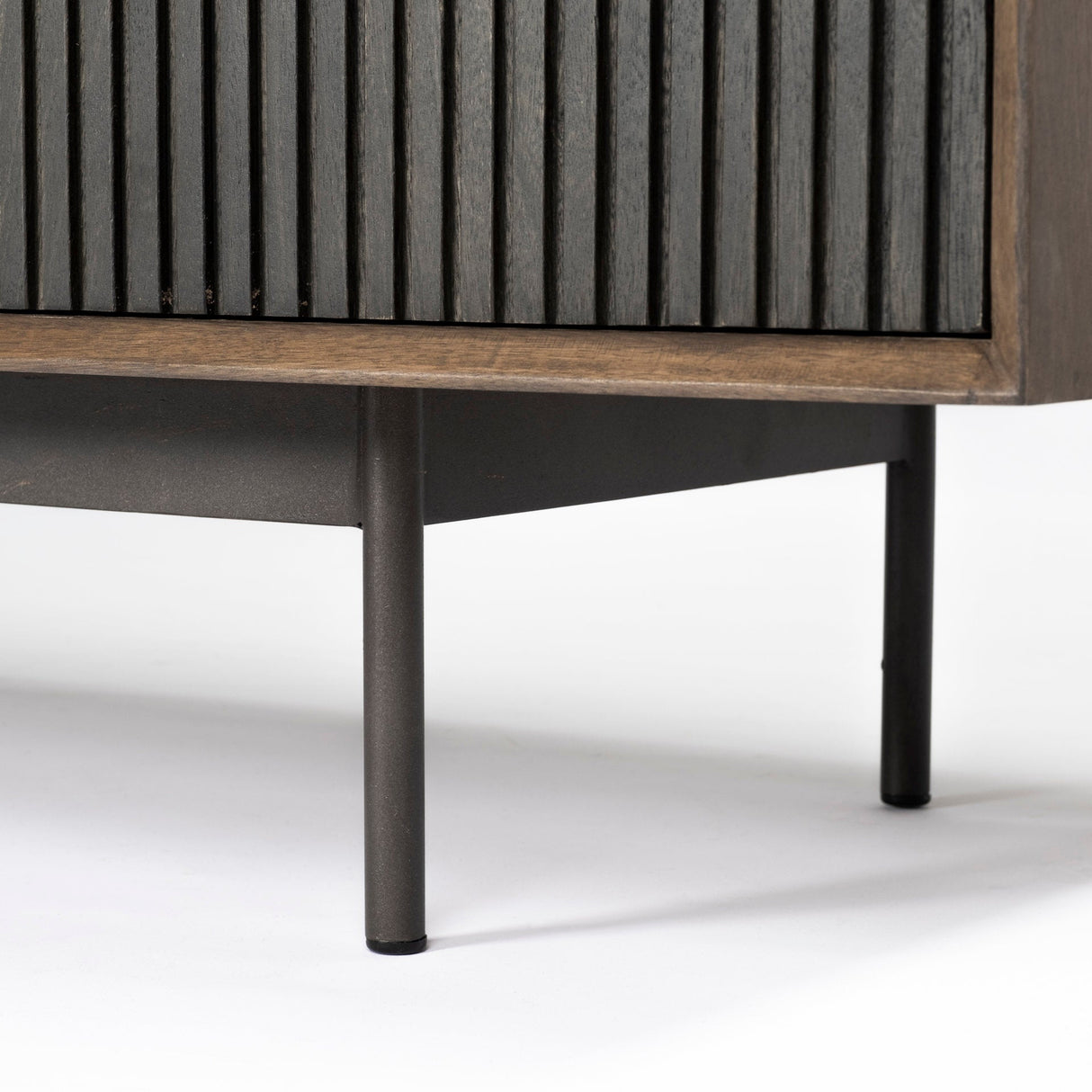 Grace I Two-Toned Brown Solid Wood TV Stand Media Console with Slated Doors by Mercana at Eve Furniture