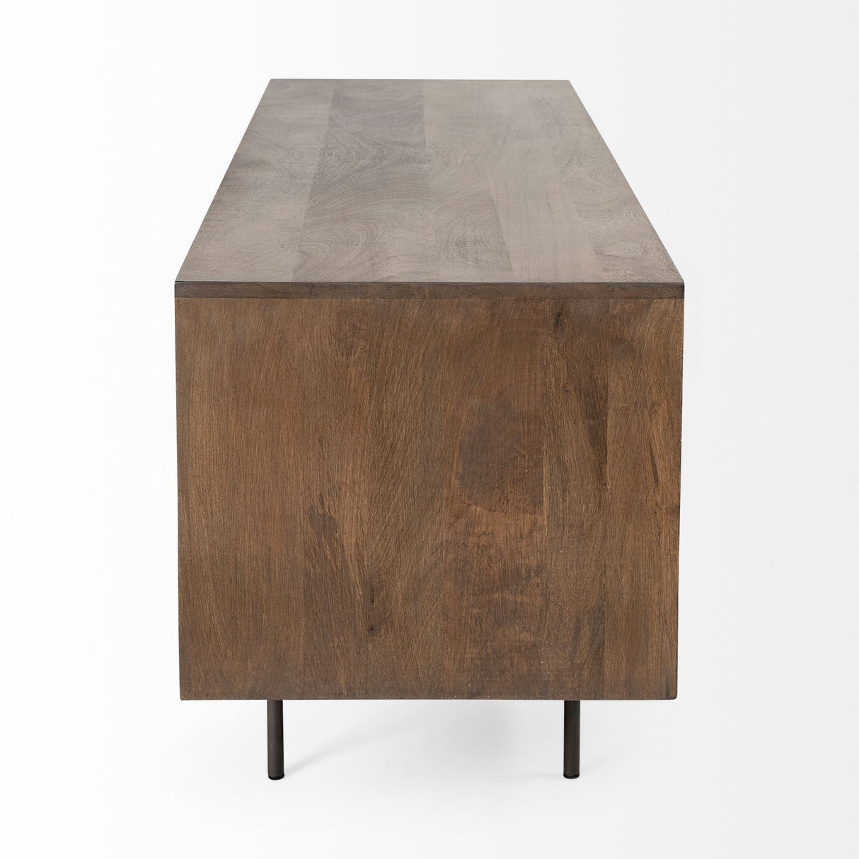 Grace I Two-Toned Brown Solid Wood TV Stand Media Console with Slated Doors by Mercana at Eve Furniture