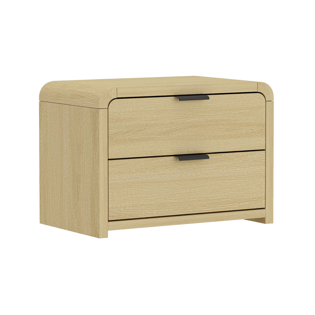 Grace Nightstand in Natural Oak and Black (set of 2) by Manhattan Comfort at Eve Furniture