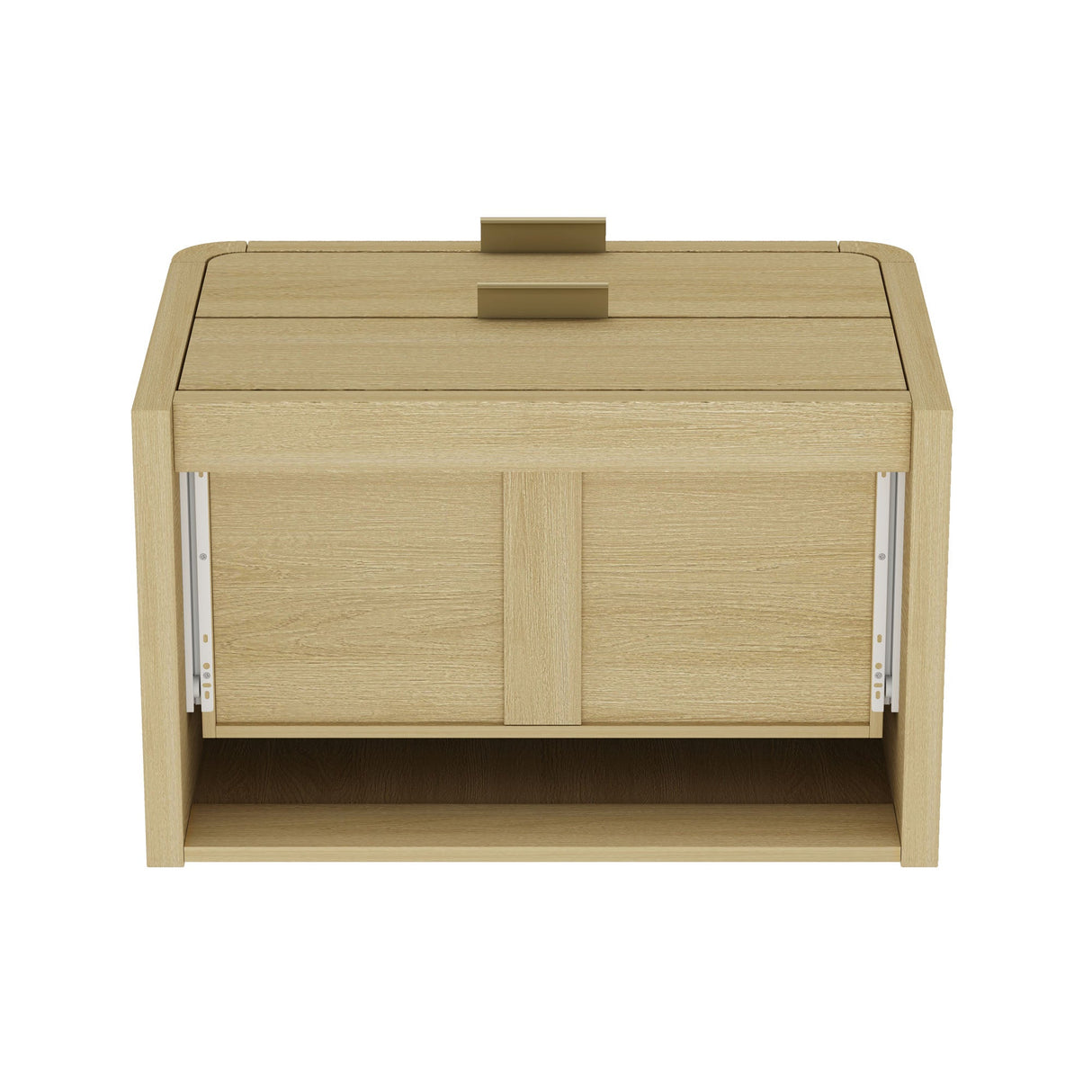 Grace Nightstand in Natural Oak and Gold by Manhattan Comfort at Eve Furniture