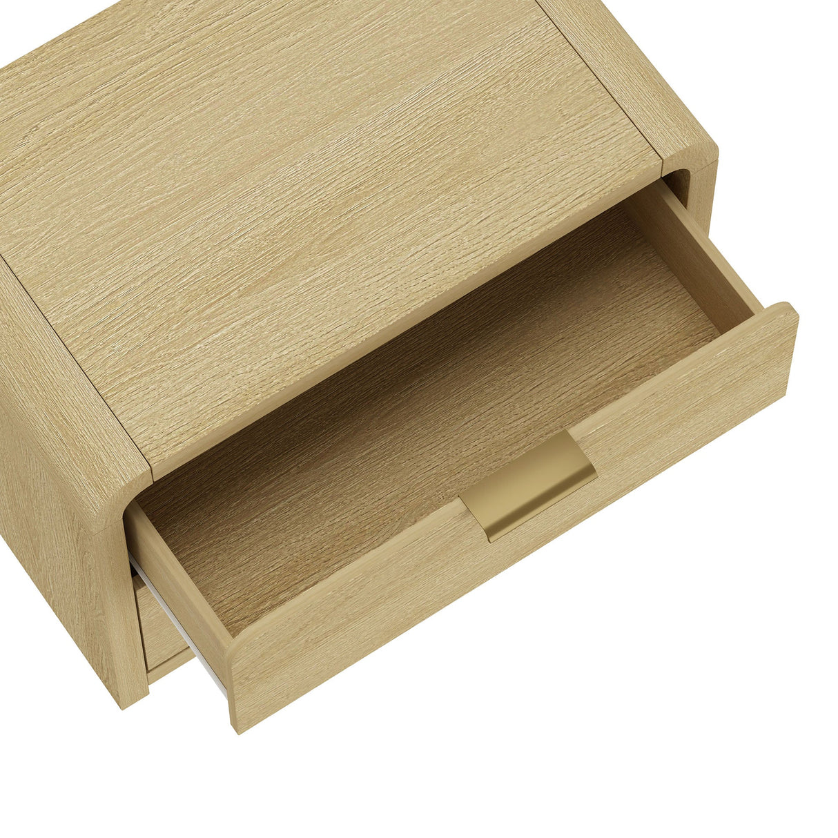 Grace Nightstand in Natural Oak and Gold by Manhattan Comfort at Eve Furniture