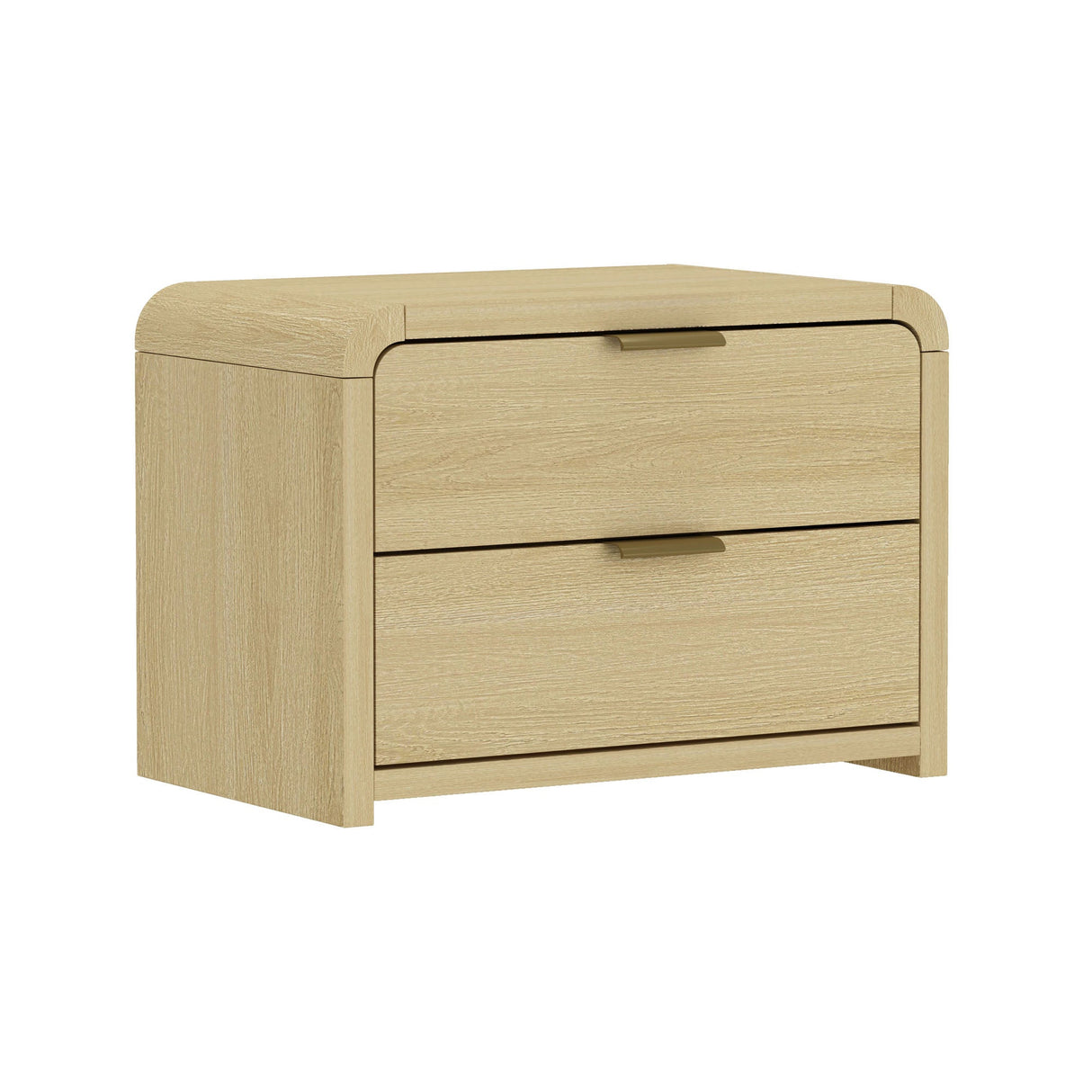 Grace Nightstand in Natural Oak and Gold by Manhattan Comfort at Eve Furniture