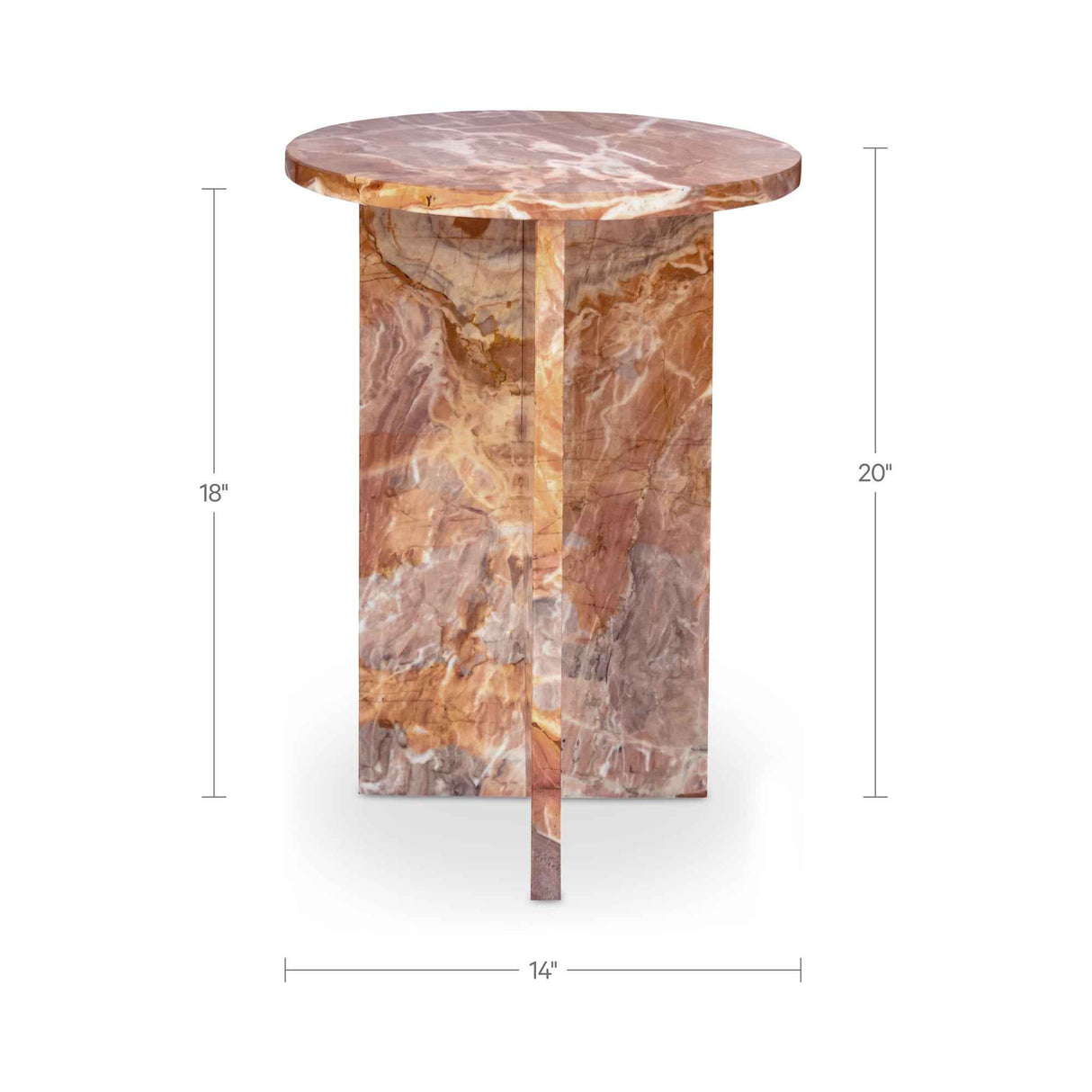 Grace Orange Levante Marble Accent Table by Moe's Home at Eve Furniture