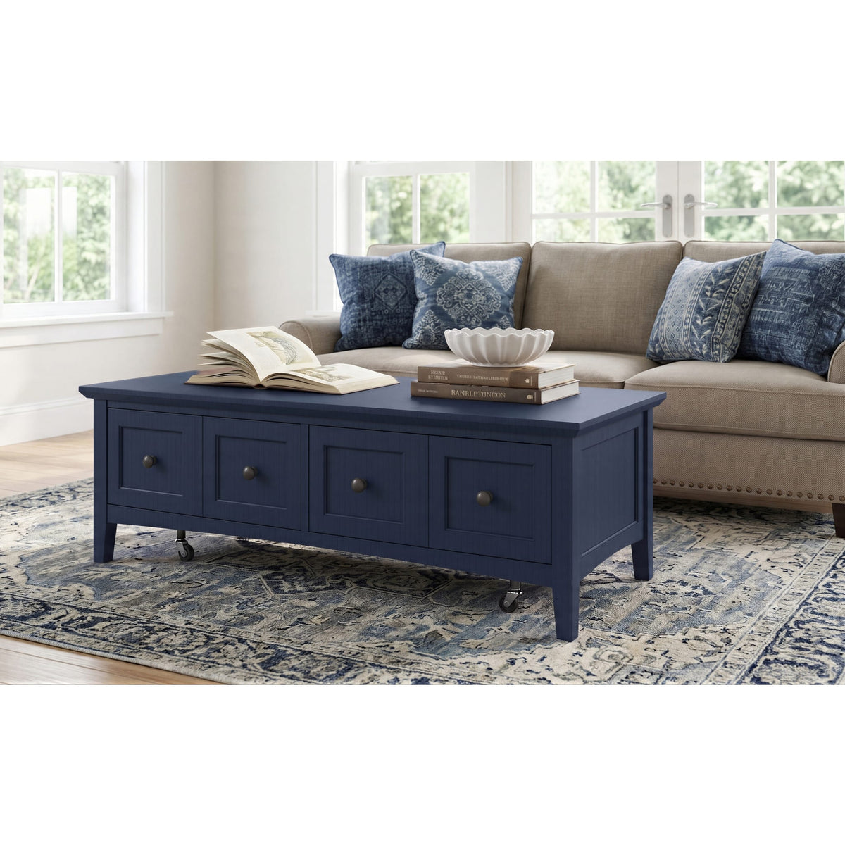 Grace Rectangular Coffee Table in Blueberry by Modus Furniture at Eve Furniture