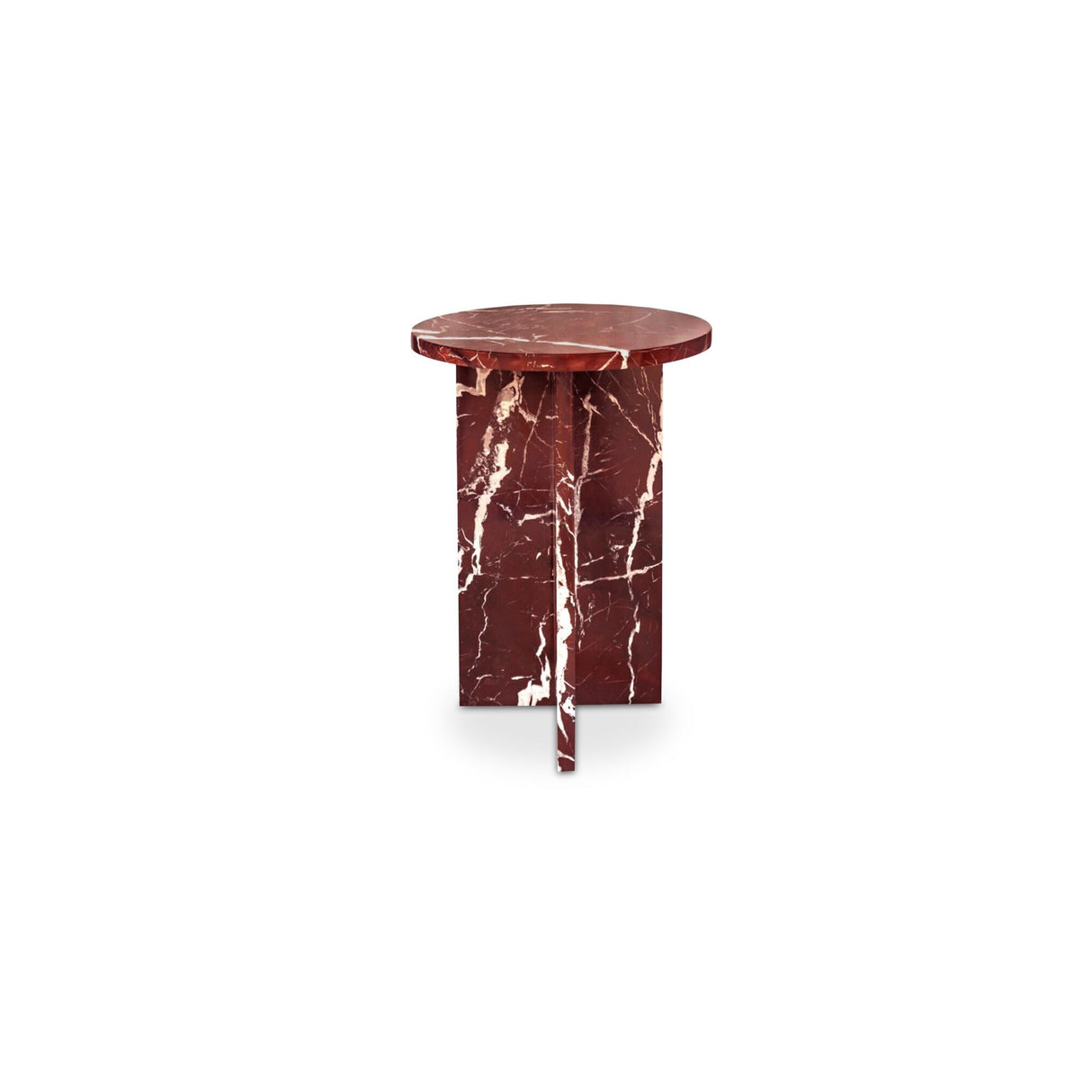 Grace Rosso Levante Marble Accent Table by Moe's Home at Eve Furniture