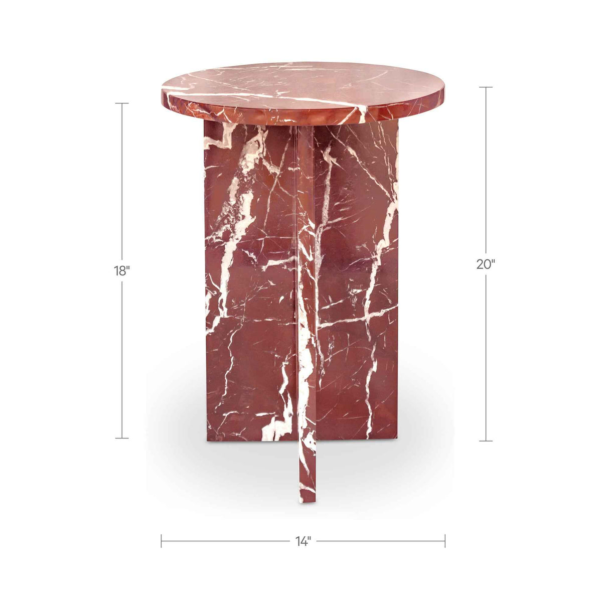 Grace Rosso Levante Marble Accent Table