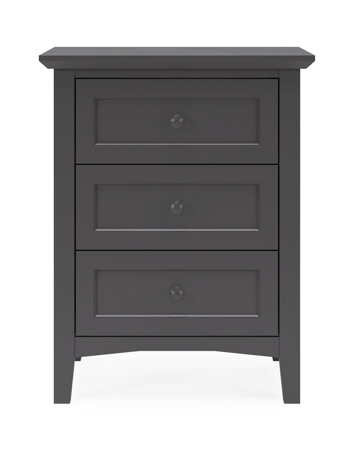 Grace Three Drawer Nightstand in Raven Black by Modus Furniture at Eve Furniture