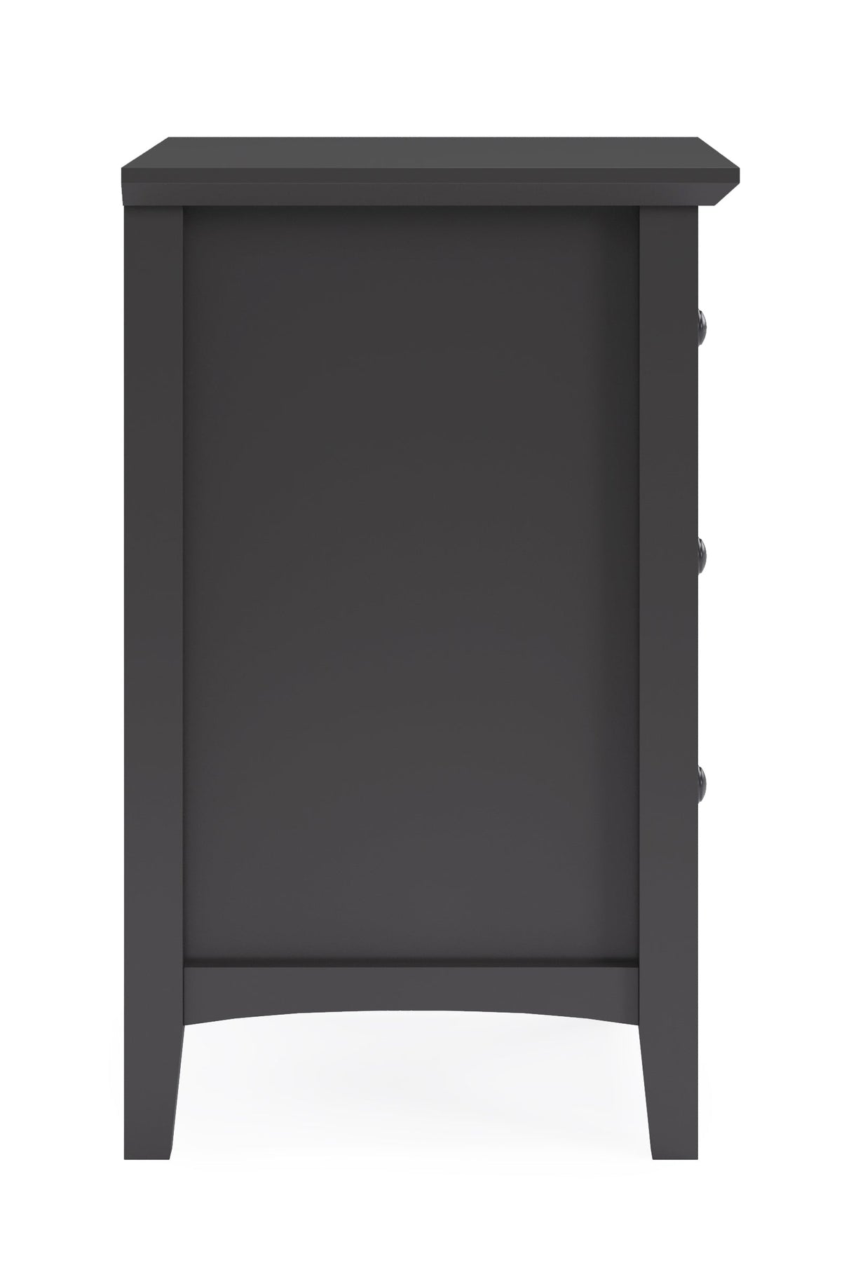 Grace Three Drawer Nightstand in Raven Black by Modus Furniture at Eve Furniture