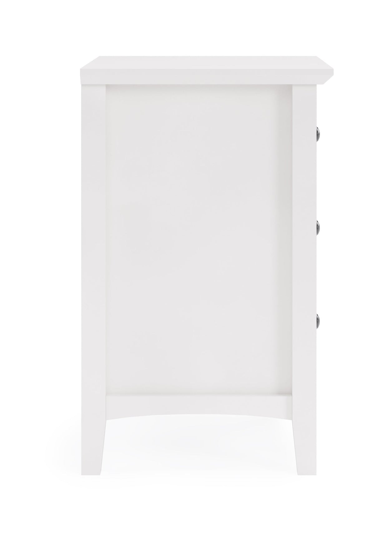 Grace Three Drawer Nightstand in Snowfall White by Modus Furniture at Eve Furniture