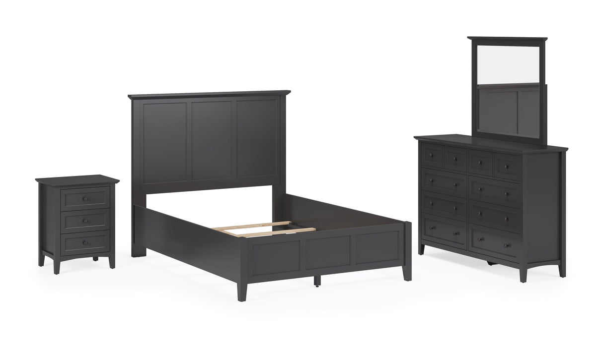 Grace Three Eastern King Panel Bed in Raven Black by Modus Furniture at Eve Furniture