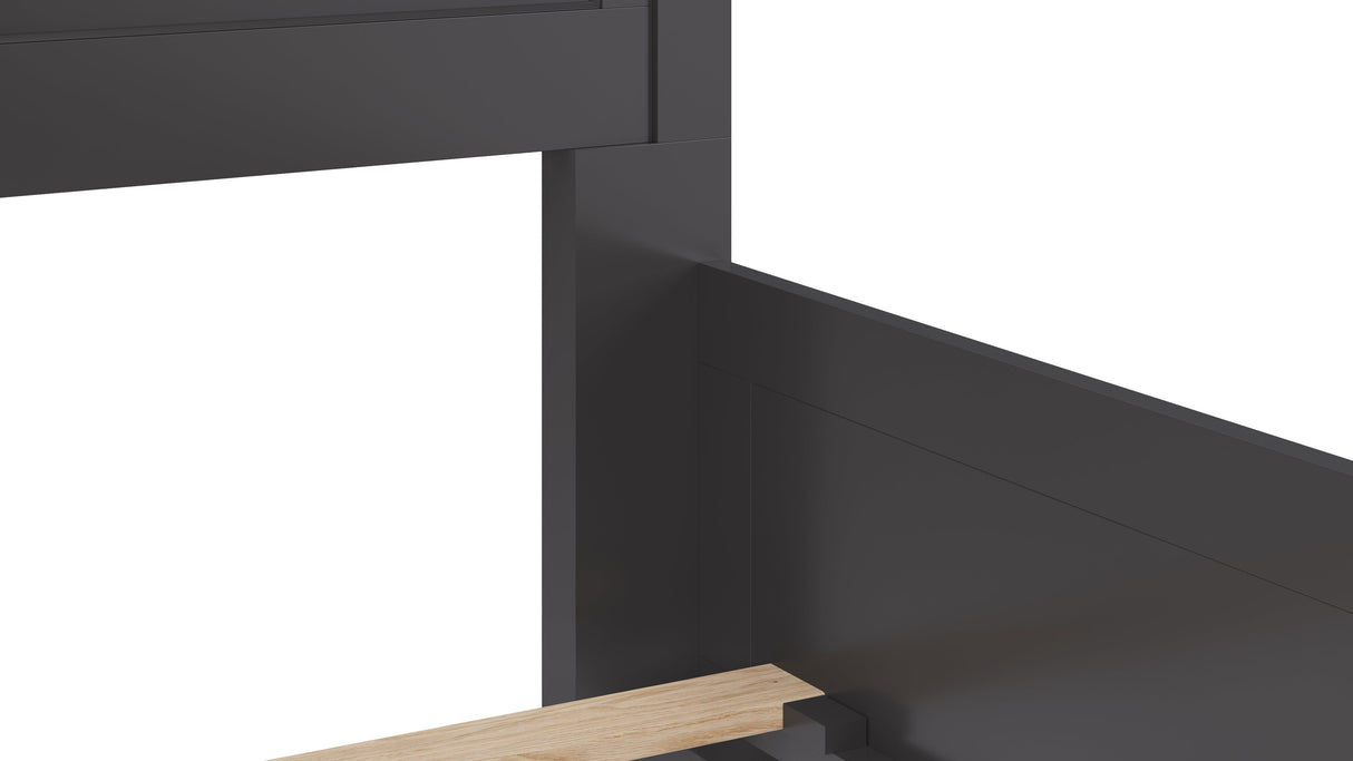 Grace Three Eastern King Panel Bed in Raven Black by Modus Furniture at Eve Furniture