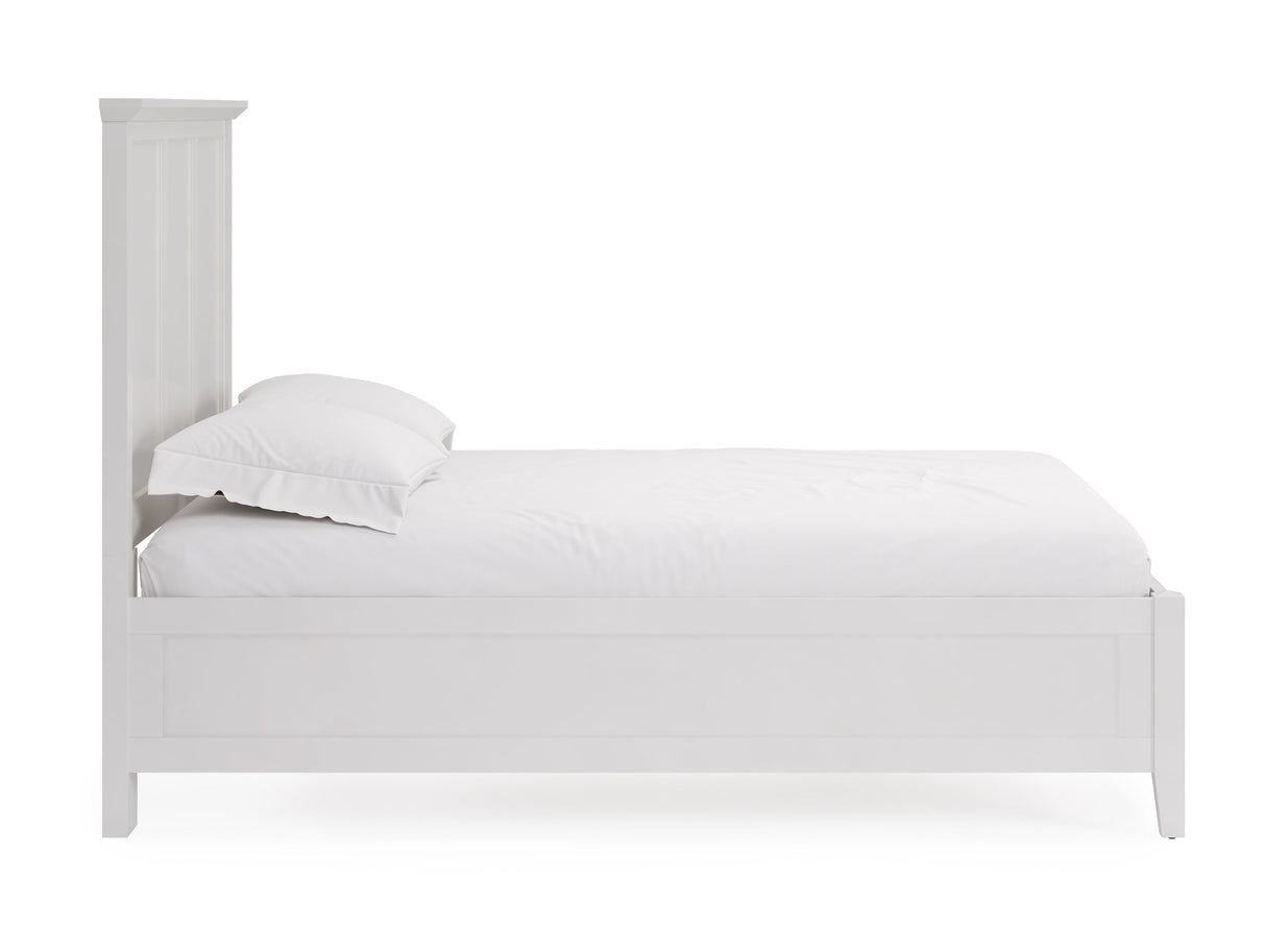 Grace Three Eastern King Panel Bed in Snowfall White by Modus Furniture at Eve Furniture