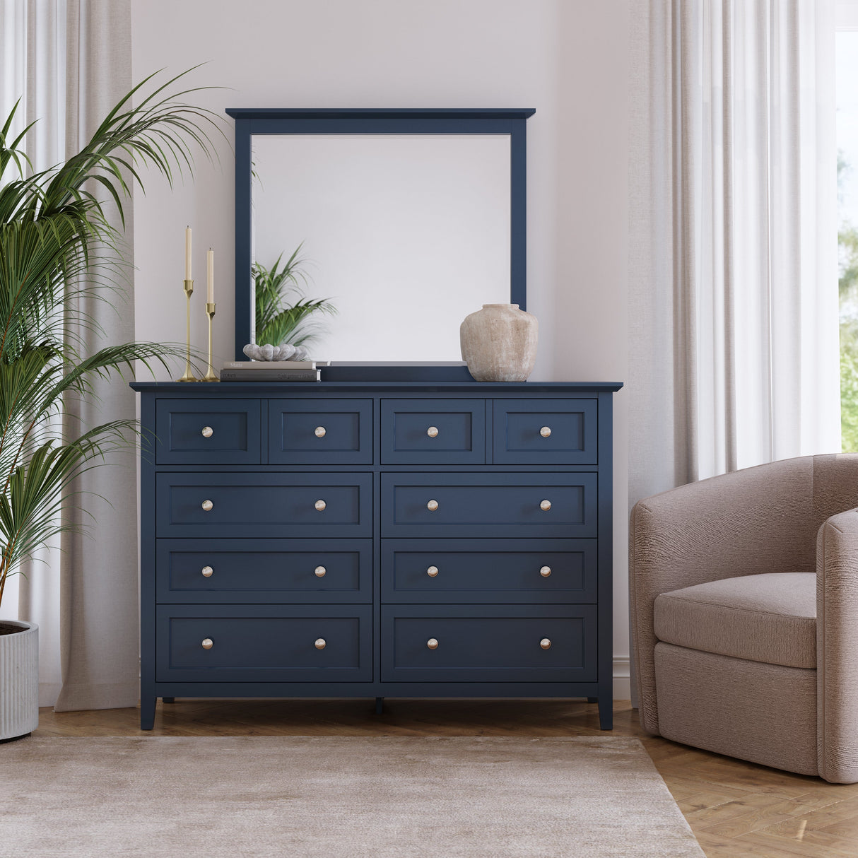 Grace Wall or Dresser Mirror in Blueberry by Modus Furniture at Eve Furniture