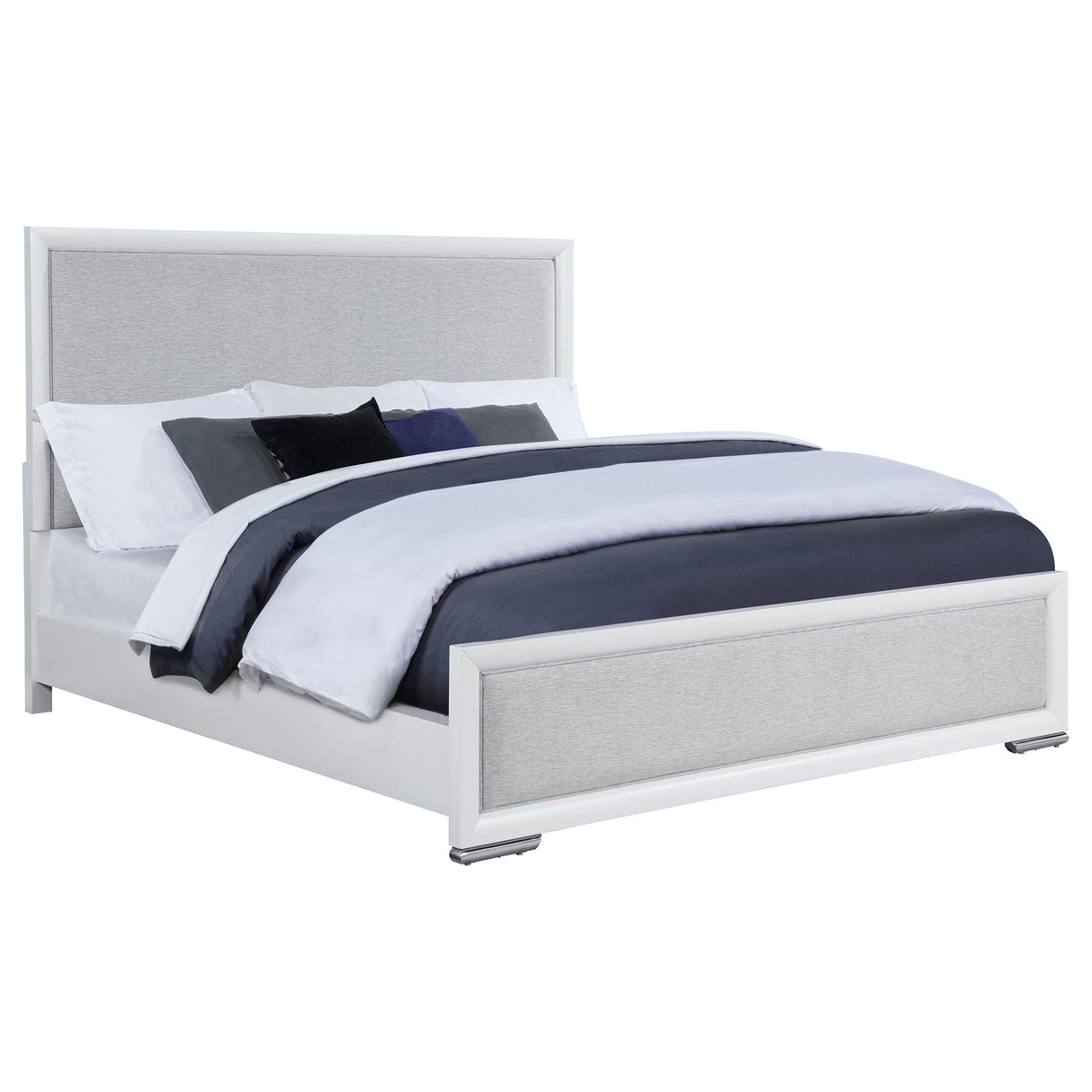 Gracemont Gray and White 57-inch Eastern King Panel Bed by Coaster at Eve Furniture